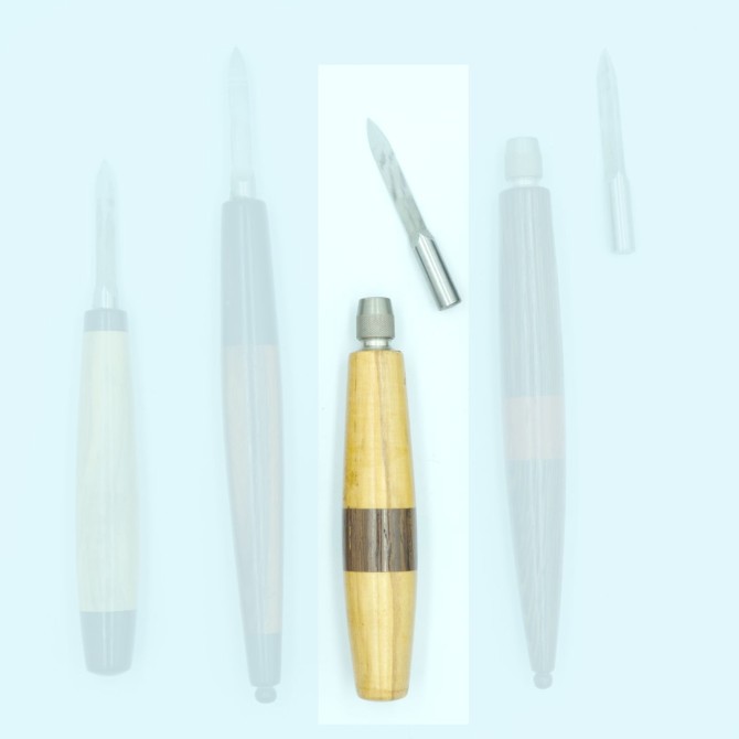 Grattoir large interchangeable, lame courbe progressive