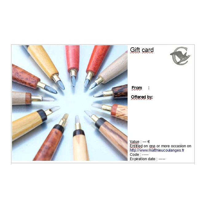 Carte cadeaux (valable pour les outils)