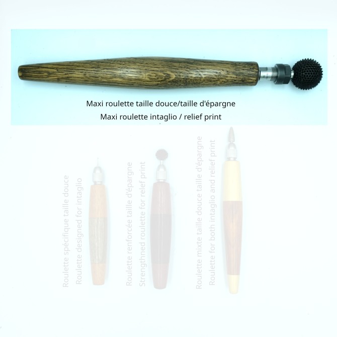 copy of Maxi roulette for both intaglio - relief print : handle and burrs
