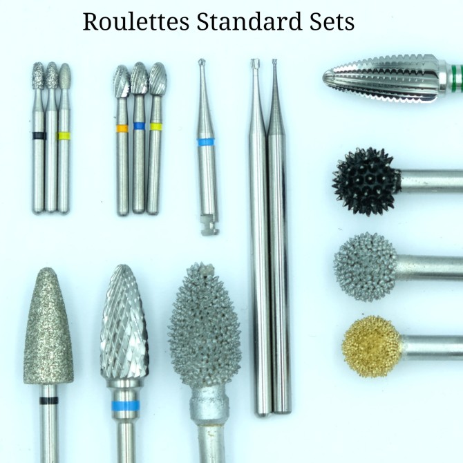 Roulette for both intaglio / relief print : essential burrs sets