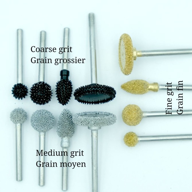 Roulettes burrs for very rough textures (spiked tips) - with or without handle